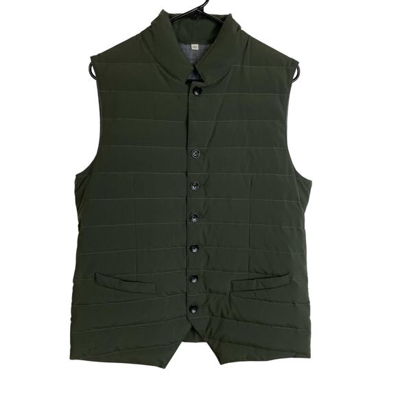 SuitSupply Padded Waistcoat Medium Green Cotton Blend Button Jacket Outdoors - Picture 1 of 9